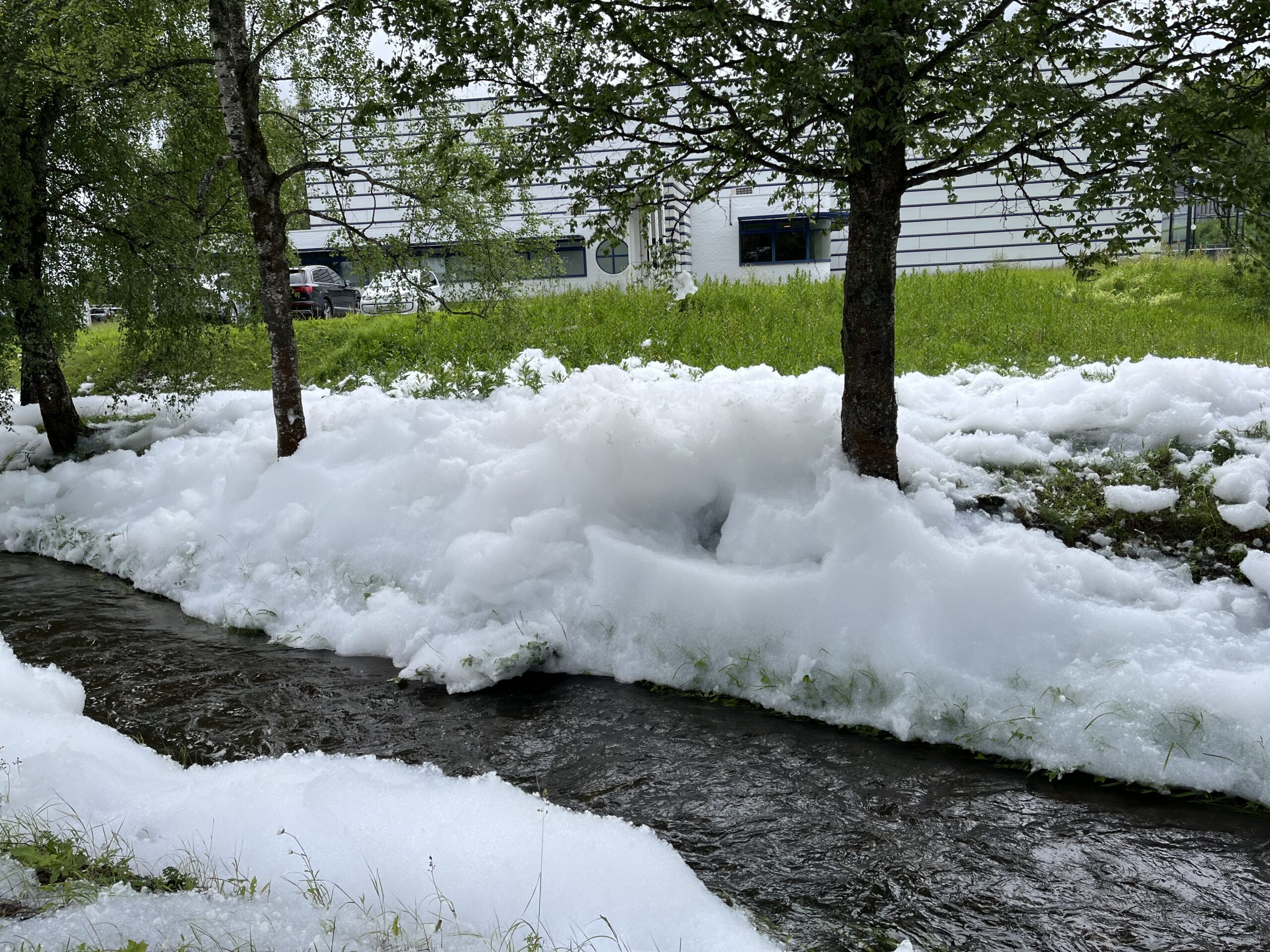 Massive skum-utslipp på Grini Næringspark. -Dette er hva som virkelig skjedde!